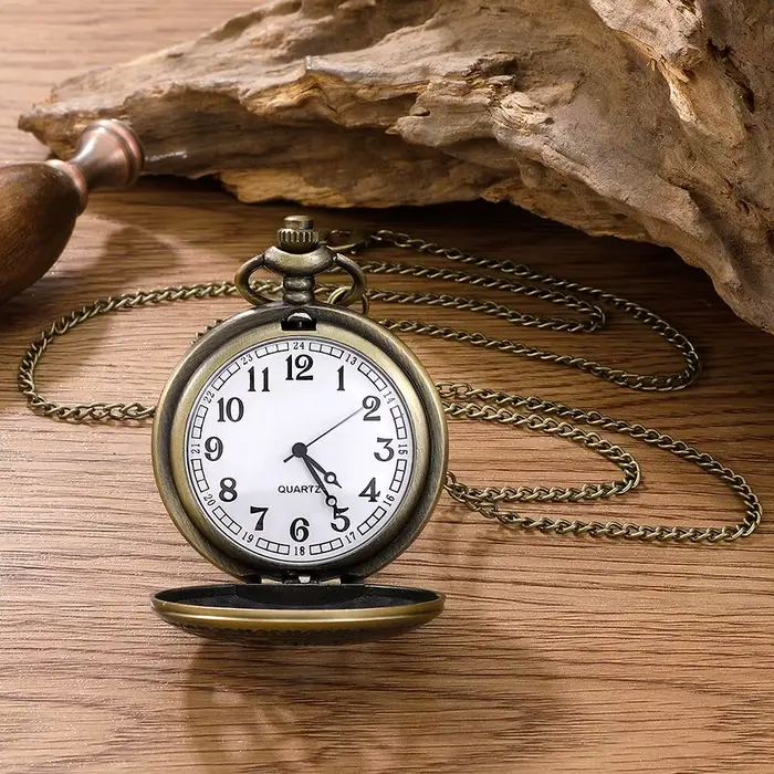 Montre de Poche à Quartz avec Numérisation Romaine pour Homme et Femme