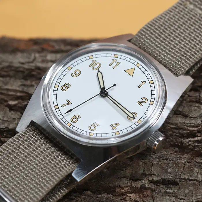 Montre mécanique HEIMDALLR aviateur rétro pour homme occasion spéciale avec mouvement ventilation manuelle et bracelet en nylon
