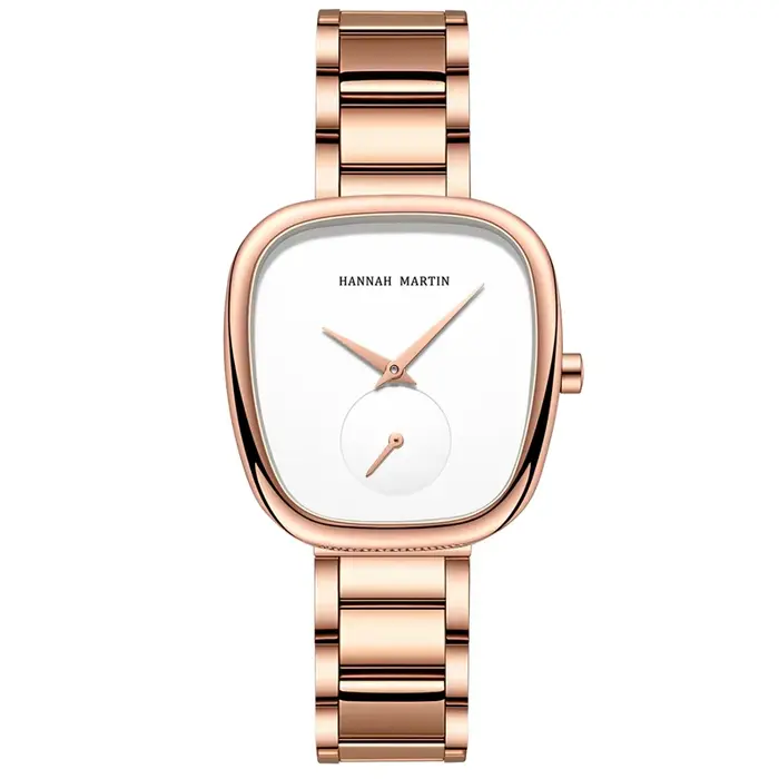 Montre-bracelet à Quartz pour femmes, 34mm, baril de vin, or Rose, chronomètre noir, à la mode, Styl