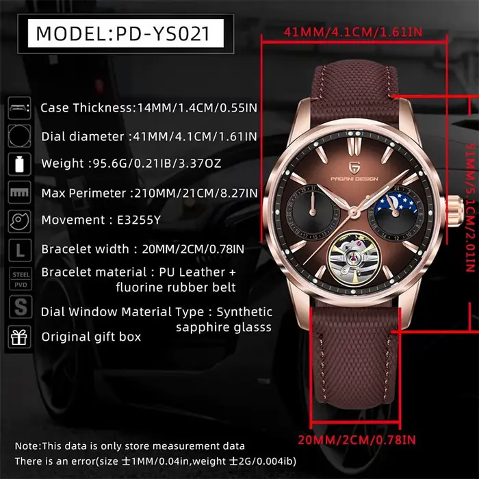 Montre mécanique Pagani Design New YS021 Tourbillon