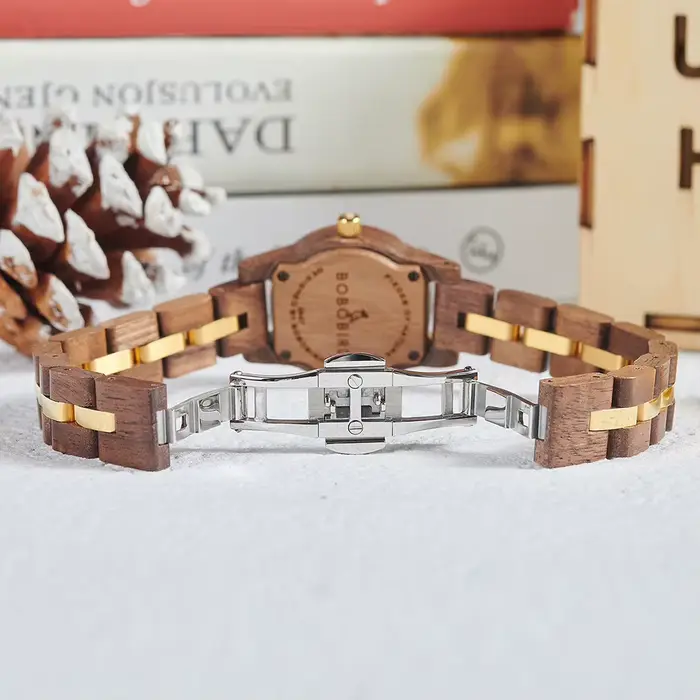 BOBO BIRD bleu marine Couple montres haut de gamme marque amant en bois Quartz montre-bracelet personnalisé gravé Reloj Mujer livraison directe