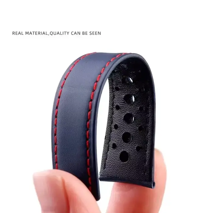 Bracelet de montre élégant en cuir véritable pour homme
