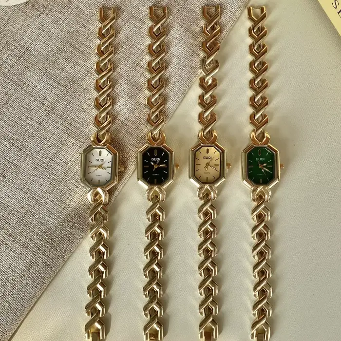 Mode vert carré femmes montres dames montre à Quartz femme or montre-bracelet décontracté dame horloge Relogio Feminino
