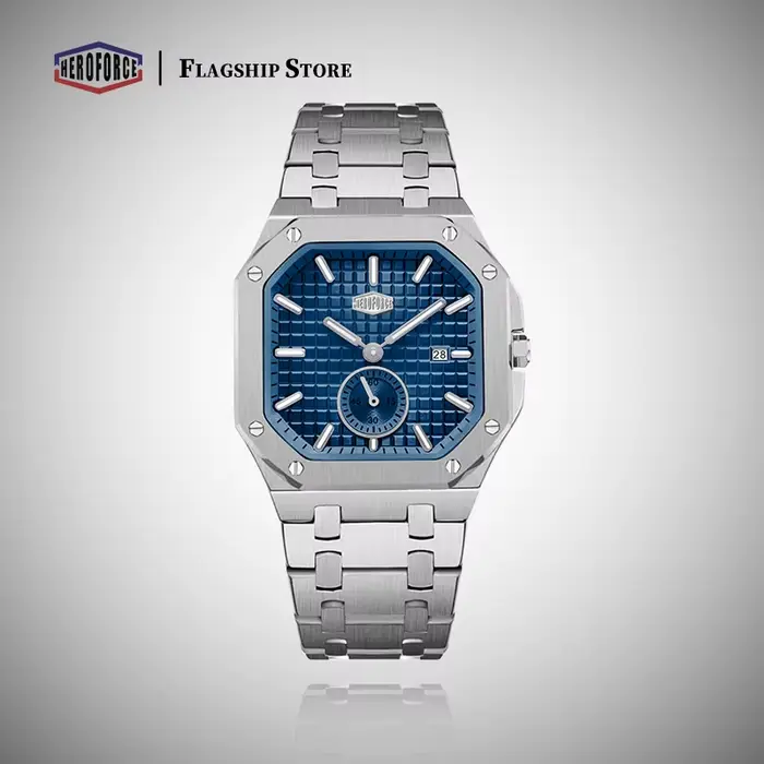 Montres-bracelets à quartz de la marque HEROFORCE, très vendues, pour hommes, luxe, lumineuses, étan