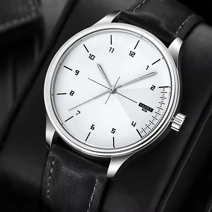 YAZOLE Top marque Montre de luxe pour hommes en cuir montres à Quartz