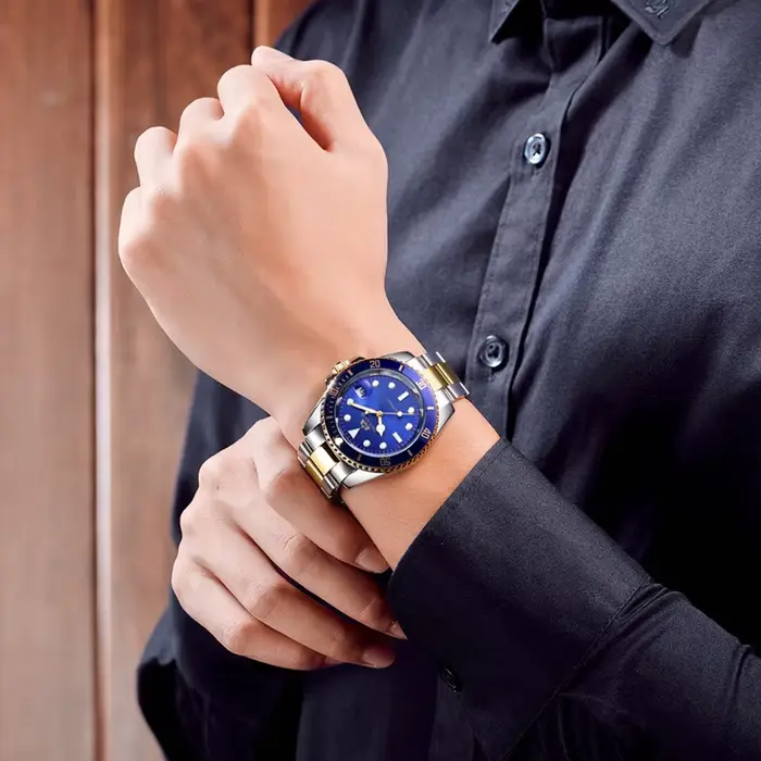 PAULAREIS P hommes montre classique lunette rotative
