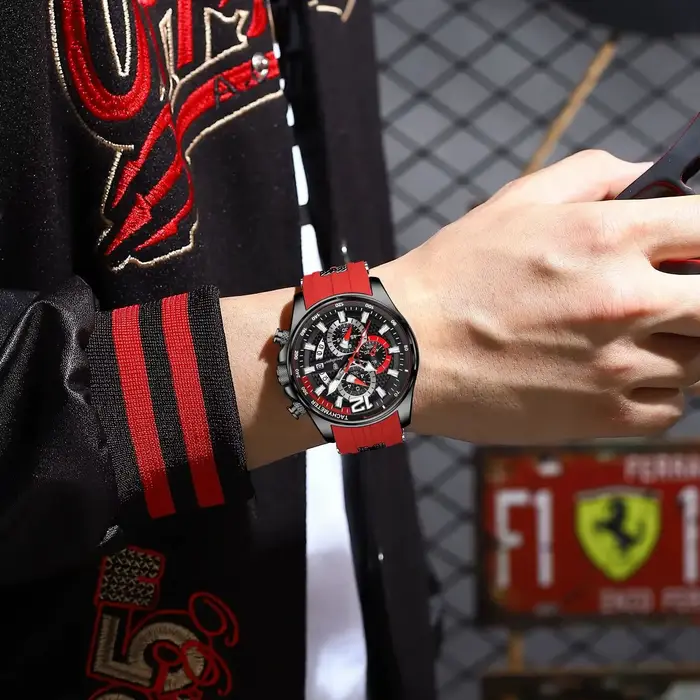 Montre POEDAGAR à Quartz avec Fonction Chronographe et Indicateur de Date pour Hommes Occasions Spéciales