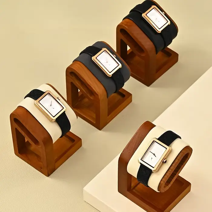 Présentoir de montres en bois massif WOODTEN pour collection de montres et accessoires élégants pour maison et bureau