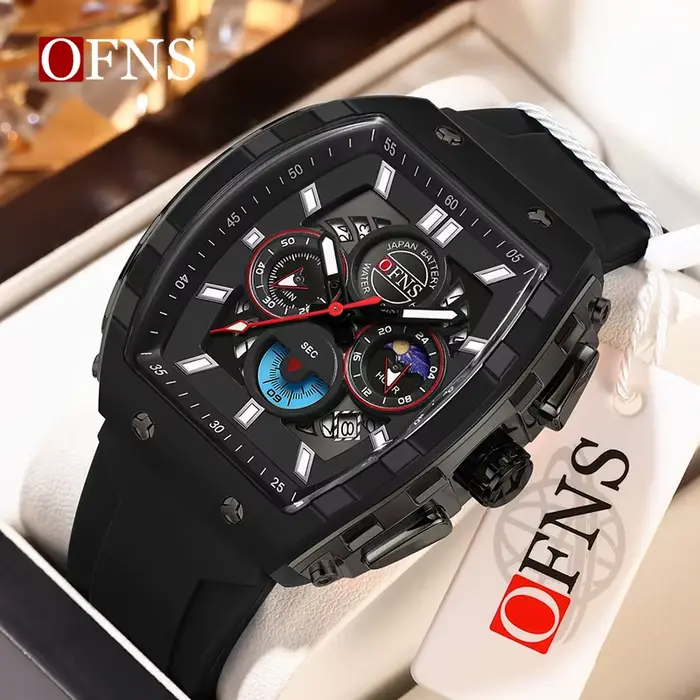 Montres-bracelets à quartz M.A.W multifonction pour hommes résistantes à l'eau et dotées de chronographes pour toutes les occasions