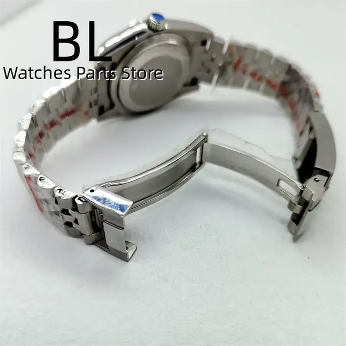 Montre mécanique BLIGER avec cadran marron luminescent, bracelet Jubilee, résistante à l'eau pour hommes occasions spéciales