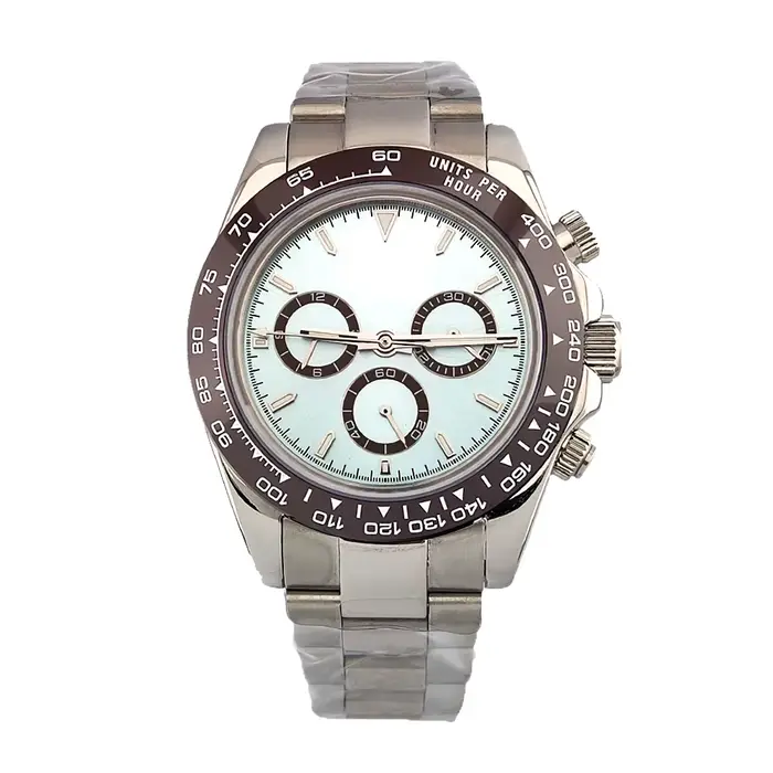 Chronographe de luxe pour hommes, montre mécanique automatique en acier inoxydable, verre saphir, ét