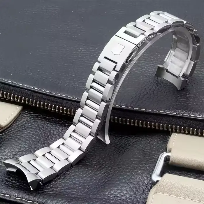 Bracelet de montre en acier inoxydable massif pour homme