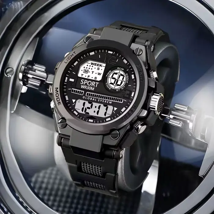 Montre électronique multifonctionnelle tendance pour hommes