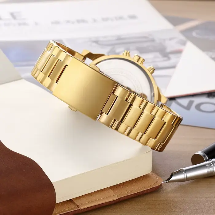 Montres pour hommes Top marque de luxe bracelet en acier double montre