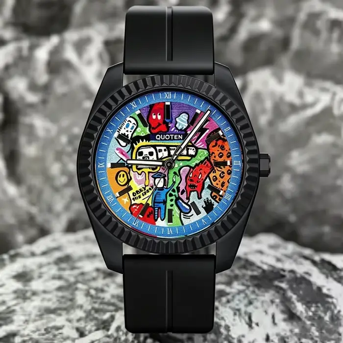 Nouvelle Montre Homme Ronde 2026 Cadran Art Abstrait Tendance Rétro Niche Luxe Cadeau