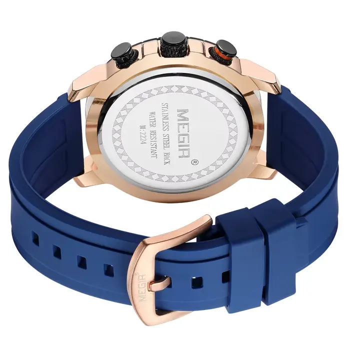 Montre de sport chronographe avec bracelet en silicone orange pour homme, résistante à l'eau, date automatique, calendrier complet, idéale pour les occasions sportives et spéciales