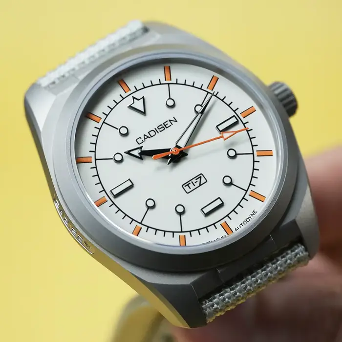 CADISEN TI-7 2026 NOUVEAU Montre-bracelet automatique mécanique en acier titane Autodyne avec bracelet en toile MIYOTA 8215 Lumineuse Étanche pour Homme