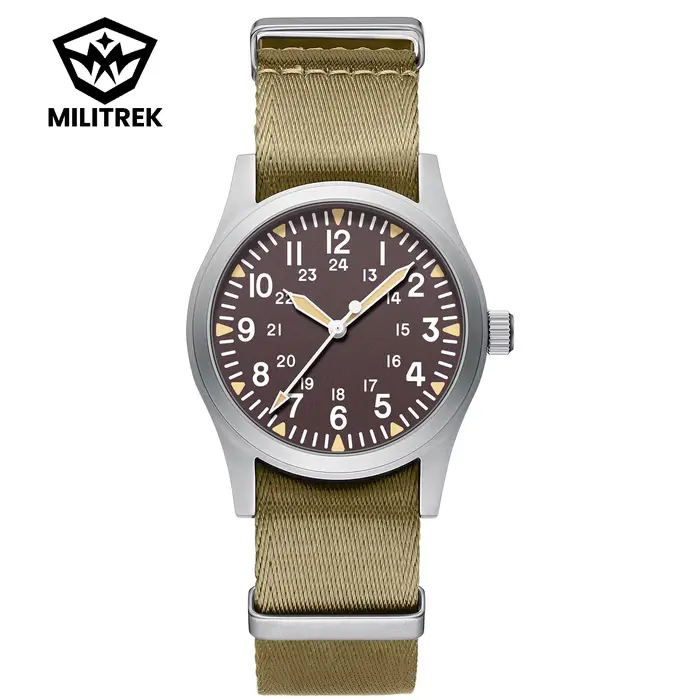 MILITREK 2025 hommes 100M montre étanche verre saphir mouvement à Quartz 37mm militaire lumineux acier inoxydable bleu Reloj Hombre