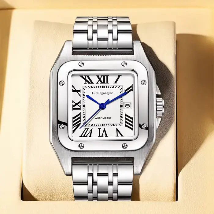 Montre mécanique de luxe haut de gamme pour homme, design squelette, remontage automatique, bracelet