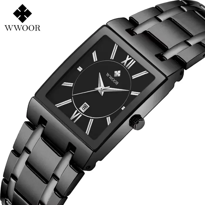 WWOOR 2025 mode hommes montres haut de gamme montre-bracelet de luxe Quartz carré étanche genève conception