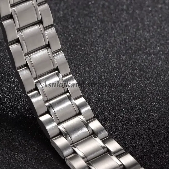 Bracelet de montre en acier inoxydable argenté