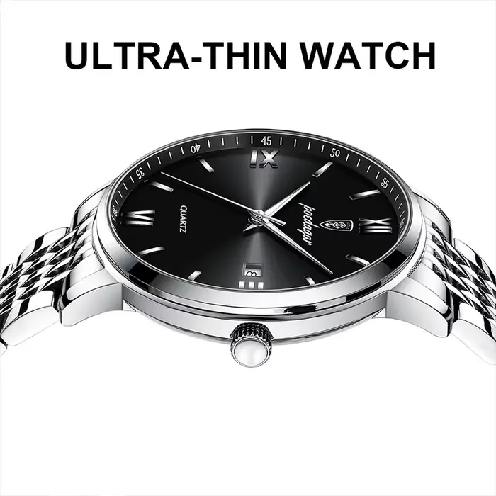 POEDAGAR montre-bracelet de sport de luxe pour hommes en acier inoxydable étanche Date homme montre 