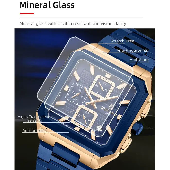 Montres à Quartz carrées pour hommes