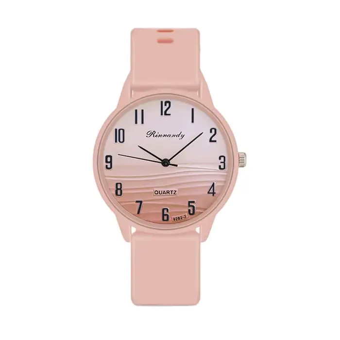 Montre à quartz de conception numérique de couleur de vague pour femmes sportives 2024