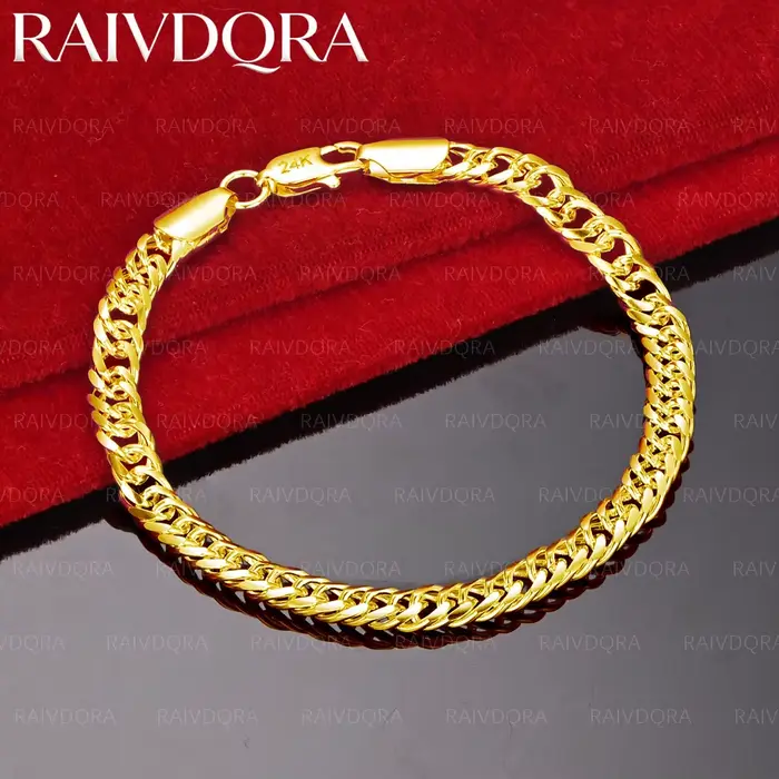 Bracelets plaqués or 18 carats pour femmes et hommes, cadeaux créatifs, style streetwear, pour toute