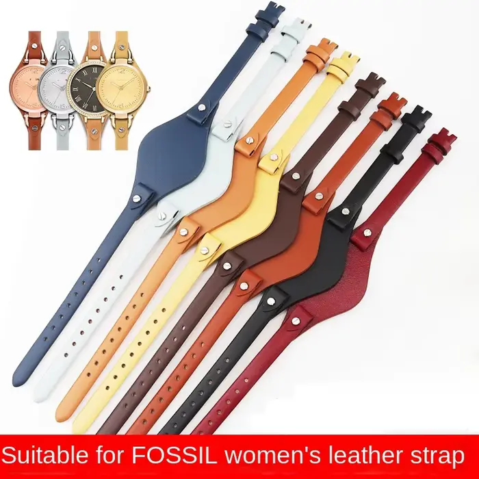 Fossil bracelets de montre femme peau de vache en cuir véritable 8mm poignet pour femmes Es3262 Es3060 bracelet