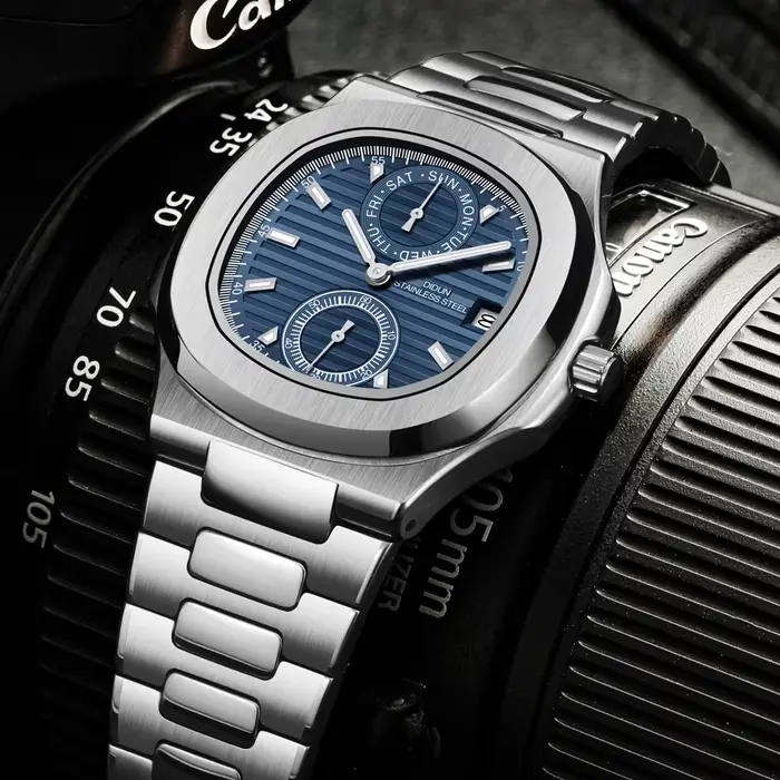 Montre DIDUN Style Affaires Quartz Résistante à L'eau Pour Hommes Occasions Professionnelles