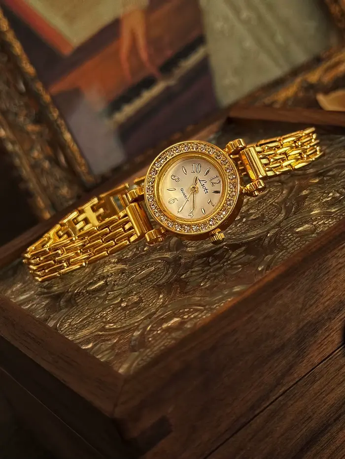 1 pièce de nouvelle montre vintage de style français avec incrustation de strass
