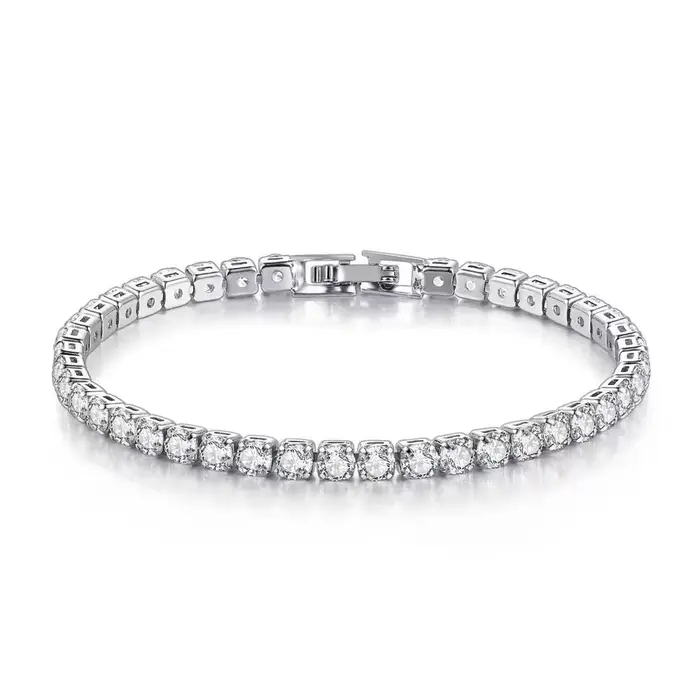 Bracelet Moissanite plaqué platine en argent S925 de haute qualité