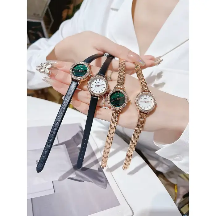 ONLYOU Montre de luxe pour femme étanche en cuir véritable
