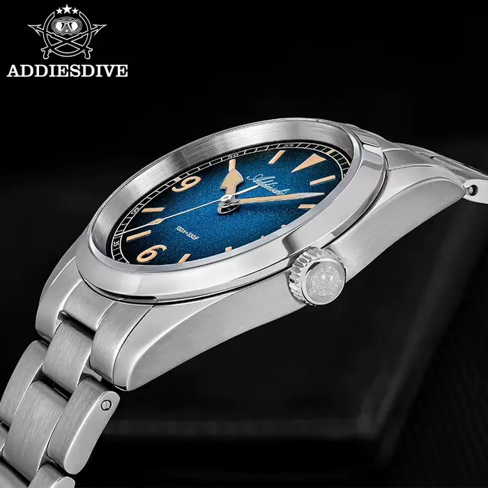Montre de luxe ADDIESDIVE en acier inoxydable avec cristal de saphir pour femmes résistante à l'eau et lumineuse pour plongée et occasions spéciales