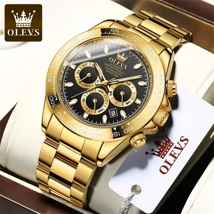 OLEVS 6638 marque originale classique homme montre de luxe automatique mécanique montres pour hommes chronographe