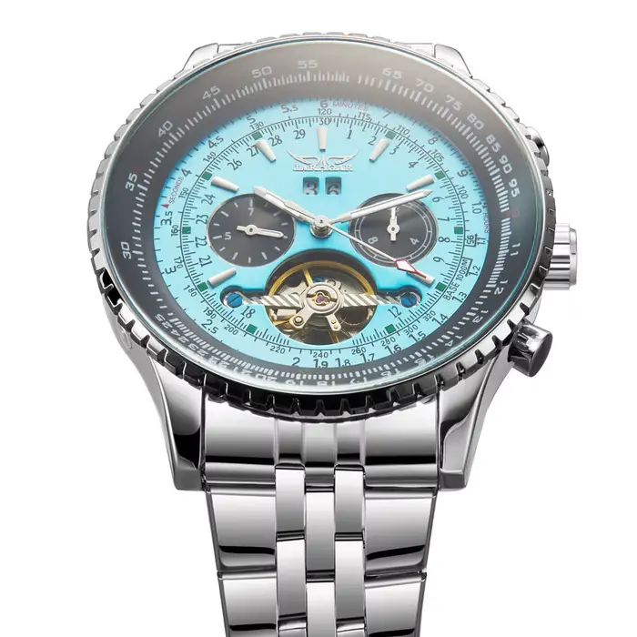 Montre automatique de sport militaire bleue pour hommes