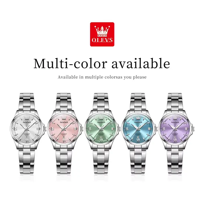 OLEVS 3668 femmes montres élégante montre en acier inoxydable lumineux étanche Date montre-bracelet dames