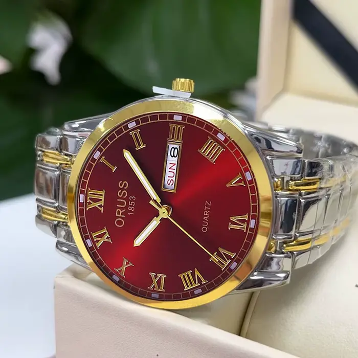 Montre à quartz étanche en acier inoxydable pour homme