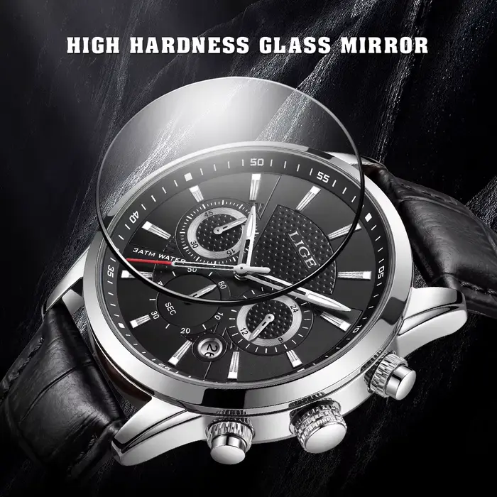 Nouvelle Montre Homme LIGE Décontractée et Luxe en Cuir à Quartz Pour Occasions Spéciales Activités Sportives