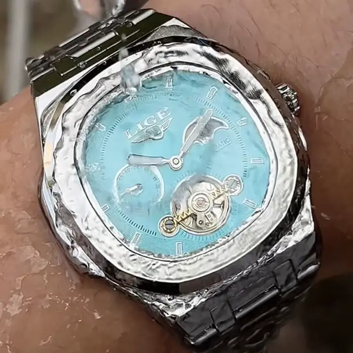 Montres LIGE 2026 pour Hommes Style Luxe Mouvement Automatique à Remontage Manuel Étanche Fonctions Tourbillon et Chronographe Occasions Spéciales