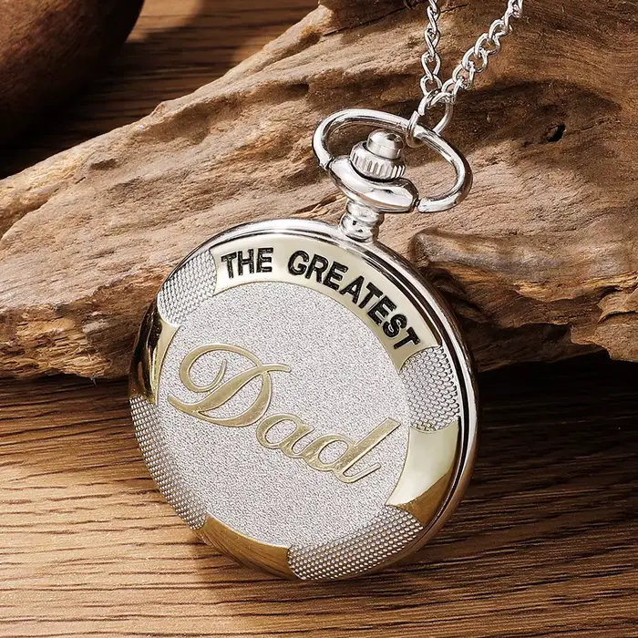 Montre de poche vintage à quartz en alliage argenté pour homme et femme occasions spéciales cadeau de luxe