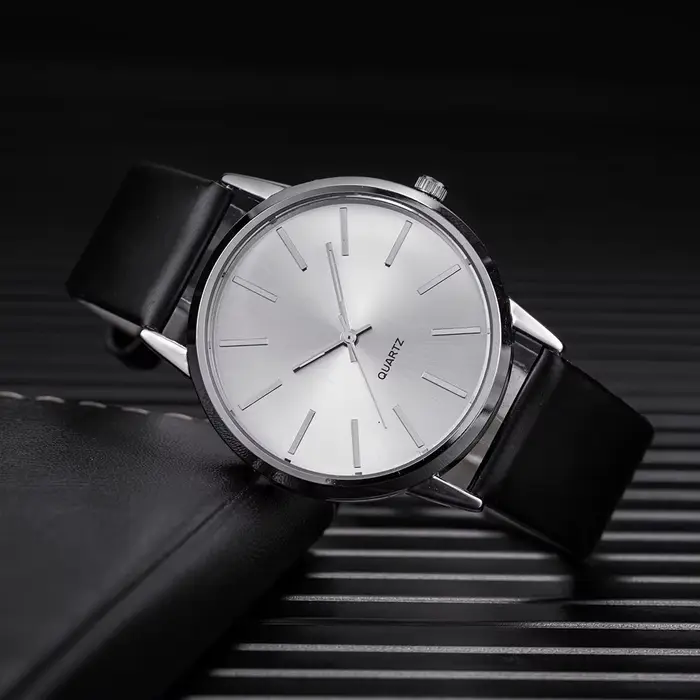 2025 hommes montres haut de gamme de luxe bracelet en cuir marron Quartz montre-bracelet