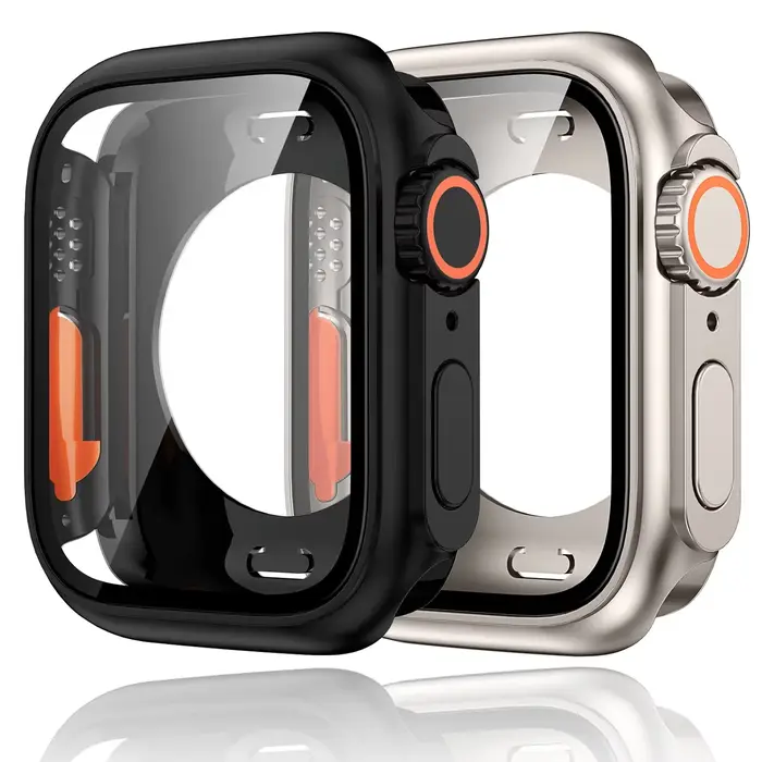 Verre trempé + couvercle pour boîtier de montre Apple 46mm 42mm 45mm 44mm 41mm 40mm protecteur de pare-chocs d'écran