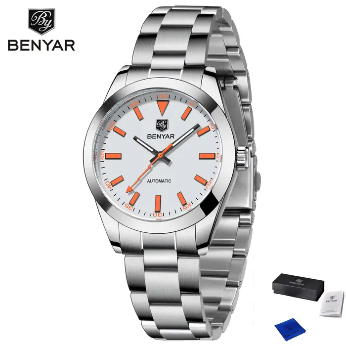 BENYAR 2025 nouvelle mode luxe montre automatique pour hommes 50M étanche en acier inoxydable mécani