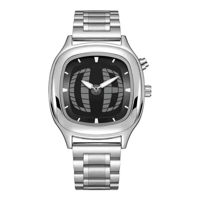 Montre en quartz rouge, couleur carrée, style Y2K, affichage double, acier, personnalisable, montres
