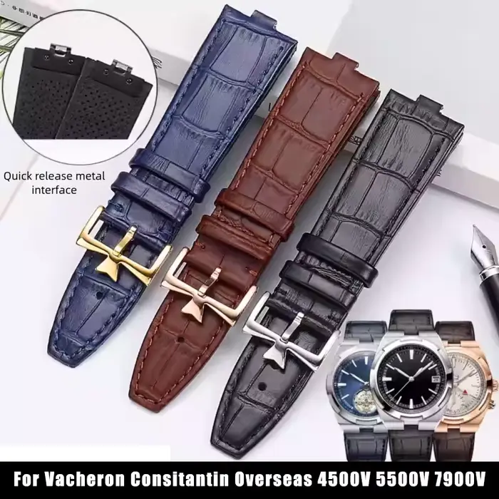 Bracelet de montre en cuir véritable à dégagement rapide