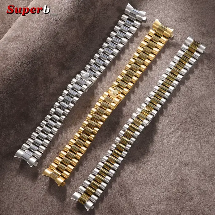 Bracelet en acier inoxydable massif pour Rolex Oyster NH35 avec fermoir Glide Lock pour homme et femme occasions spéciales