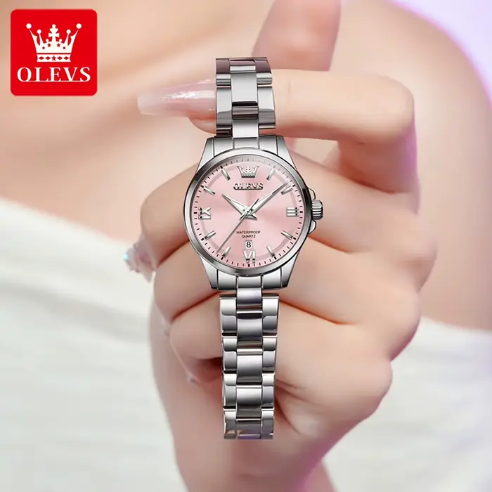 OLEVS marque originale montre à Quartz femmes mode montres élégantes de haute qualité bracelet en acier inoxydable montre-bracelet pour dames cadeau