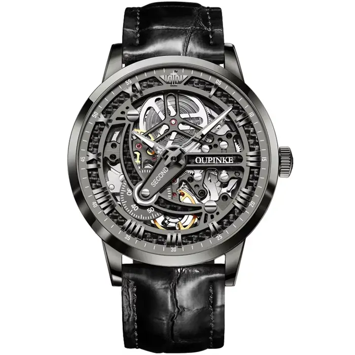 OUPINKE 3173 squelette automatique montre mécanique marque de luxe 50M montre étanche bracelet en cu
